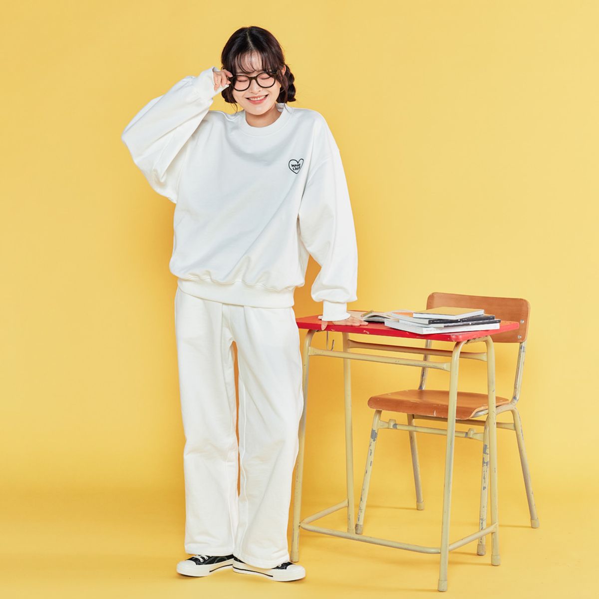 브런치브라더(BRUNCH BROTHER) 맨투맨 셋업 모그리 하트
