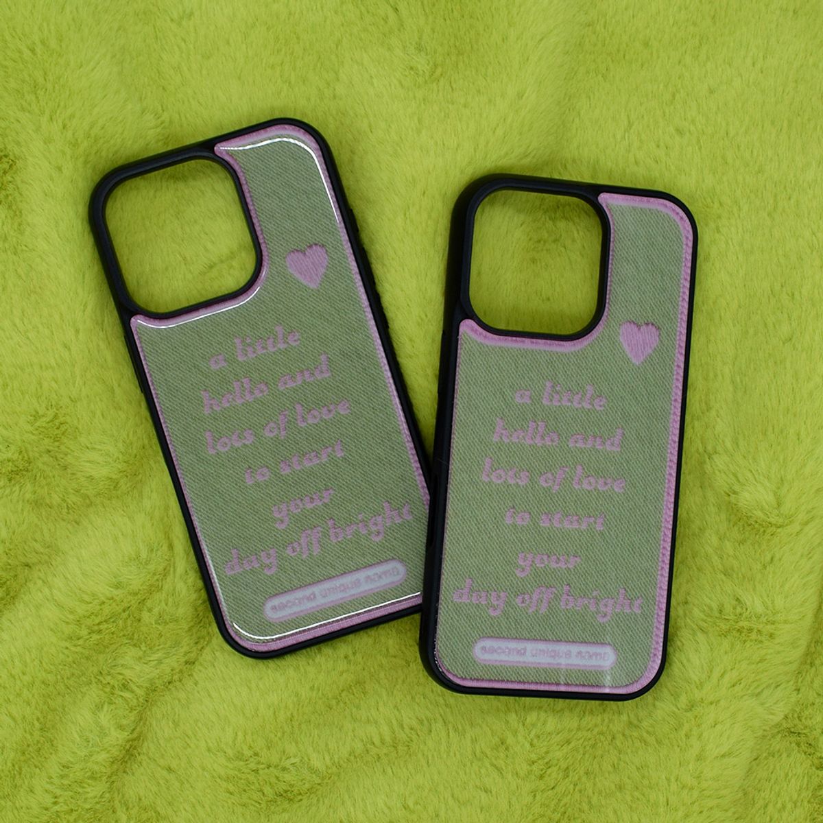 세컨드유니크네임(SECOND UNIQUE NAME) SUN CASE GRAPHIC WORD OLIVE (EPOXY&GLOSSY)