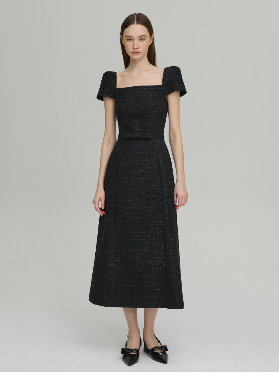 ★FLOWOOM★ Heritage Square Glitter Dress MUSINSA | FLOWOOM Heritage Square Glitter Dress