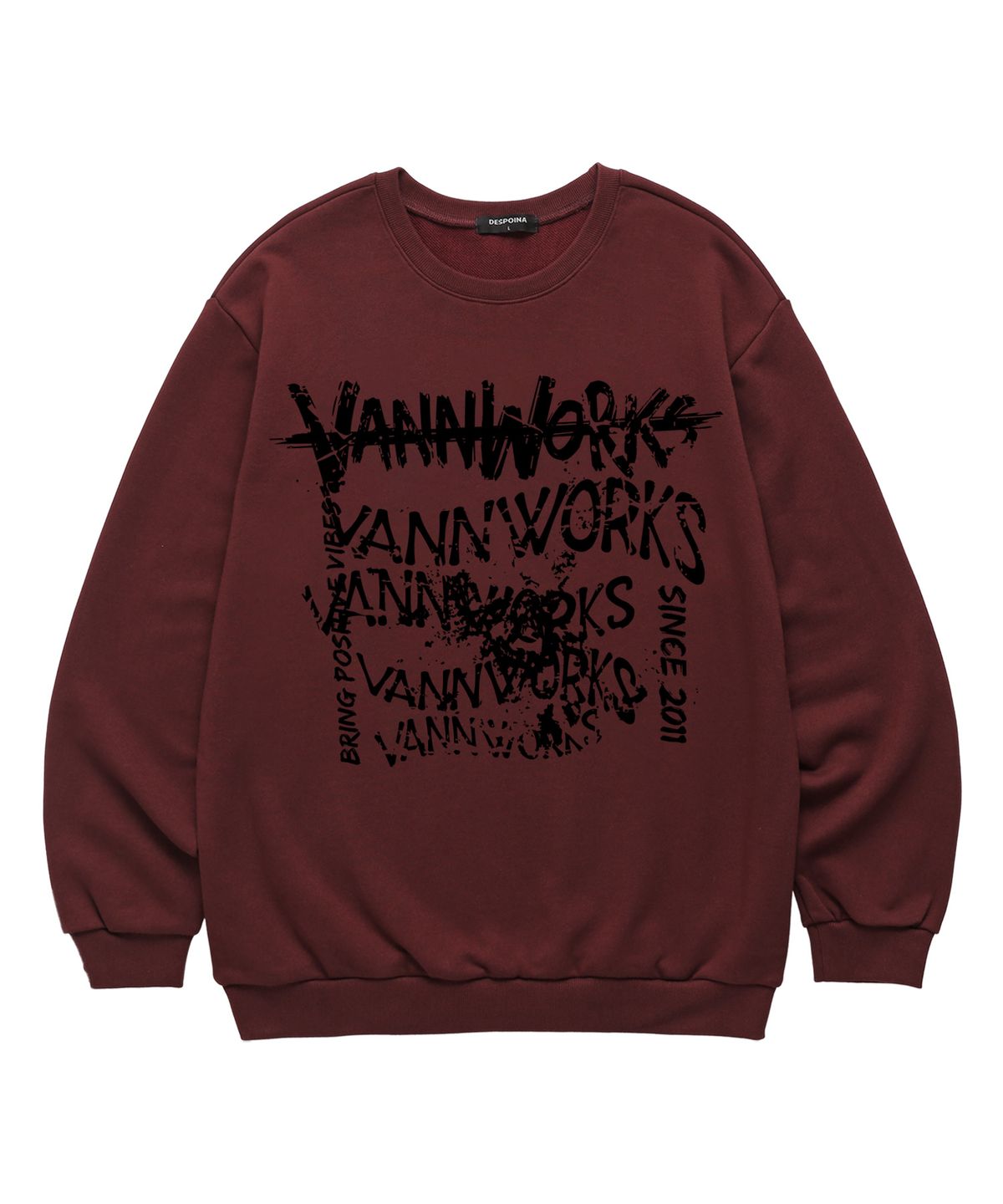 밴웍스(VANNWORKS) MESS LOGO 맨투맨 (VLS0054) 버건디