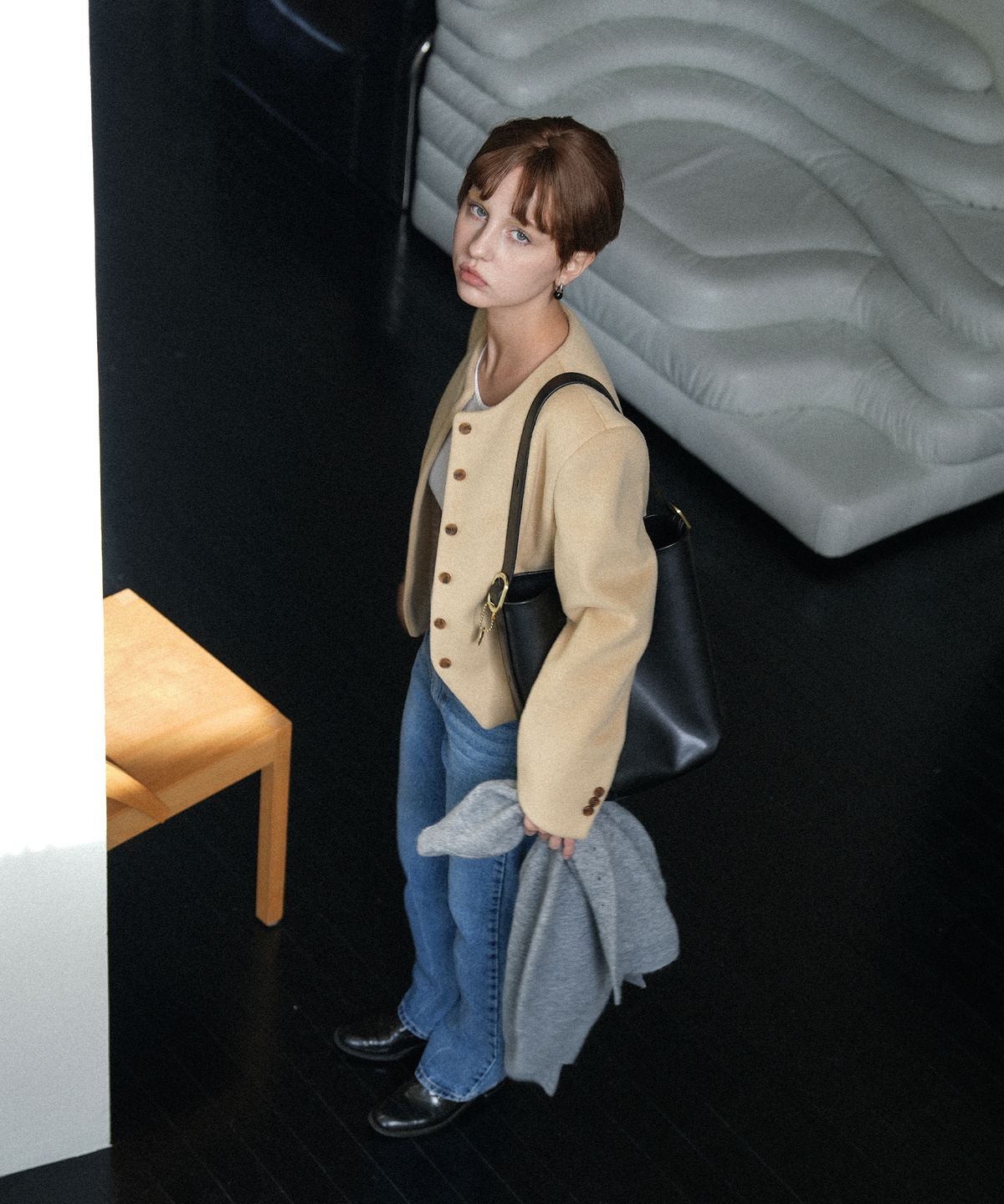 앳마이핑거팁(ATMYFINGERTIP) 벨티드 캐리올 미디오 블랙