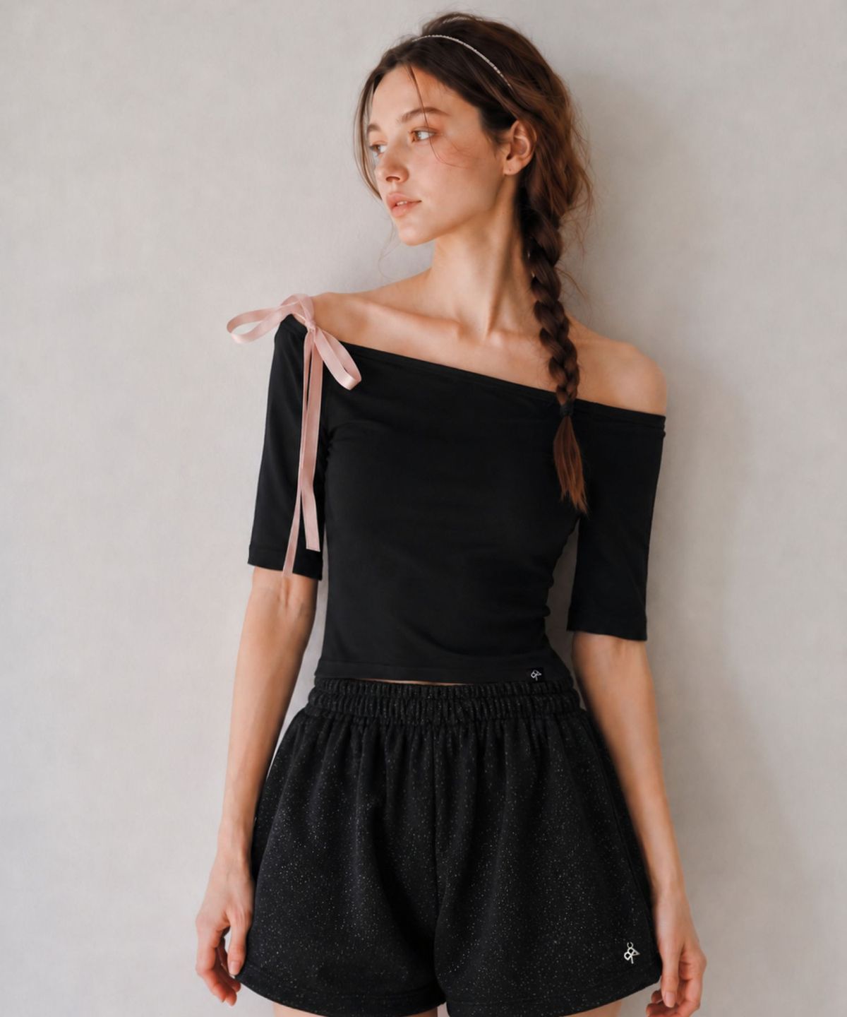 블랙크러쉬(BLACRUSH) Twinkle Pearl Banding short pants