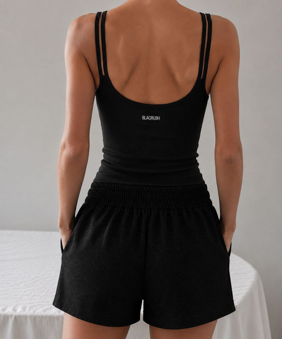 블랙크러쉬(BLACRUSH) Twinkle Pearl Banding short pants