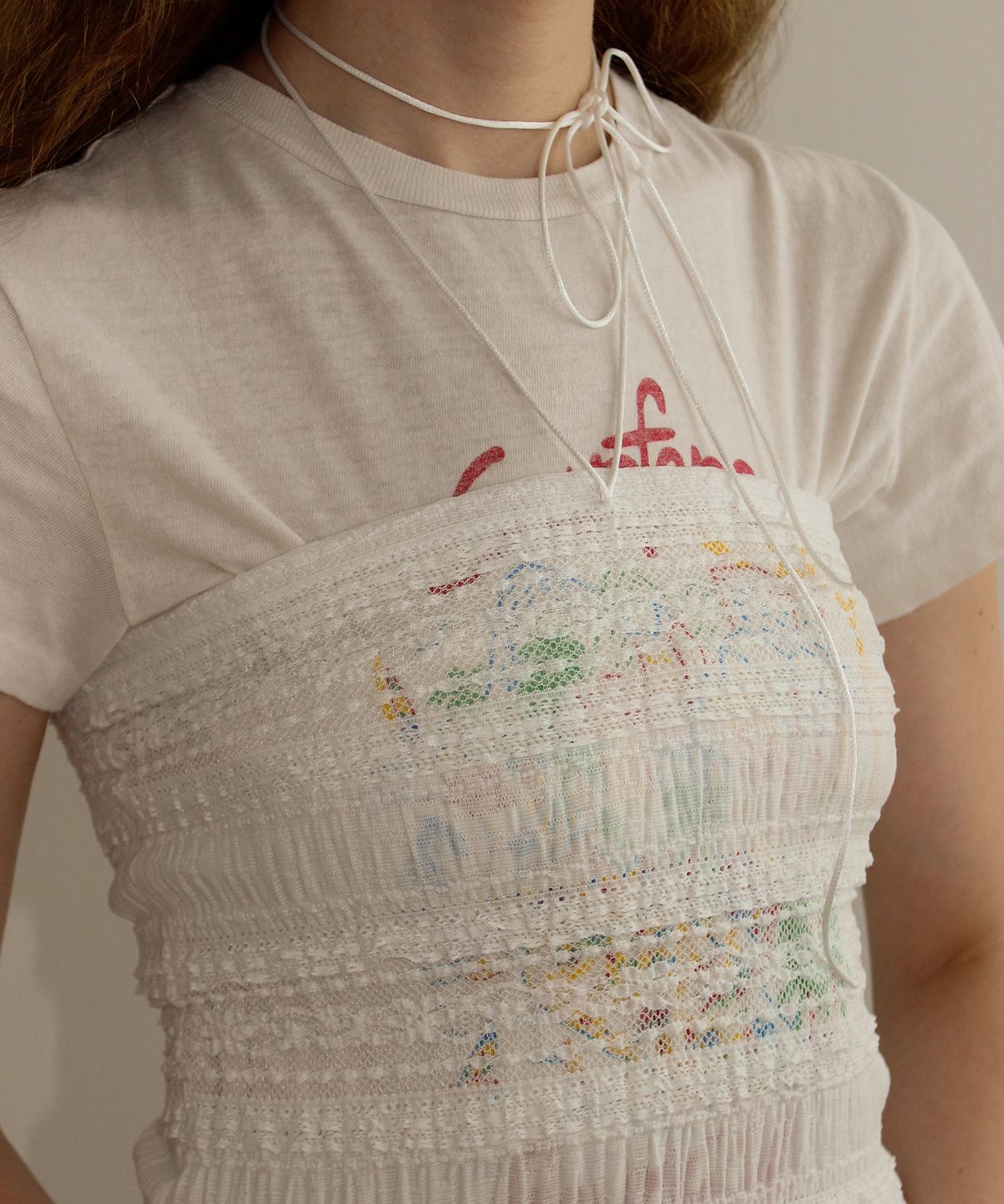 유히리(YUHEELEE) Lace tube top midi dress / White