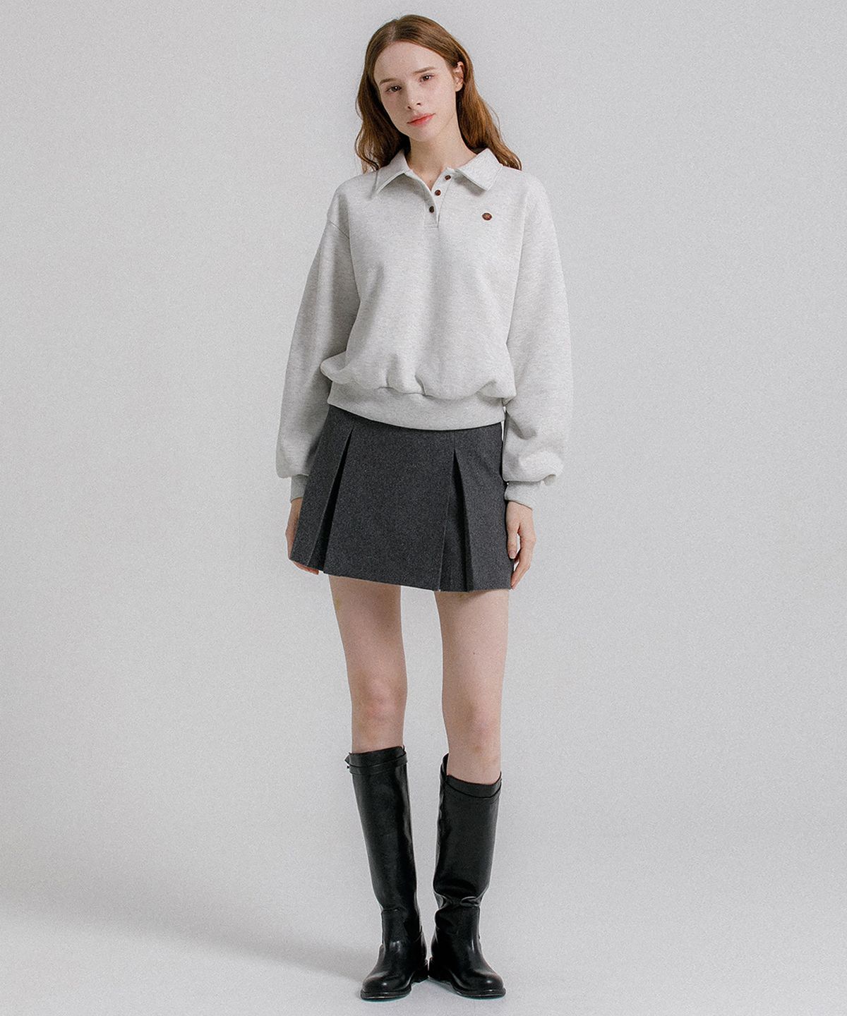 에이루브(ALUV) 울 맞주름 미니 스커트 AAQLSK102P