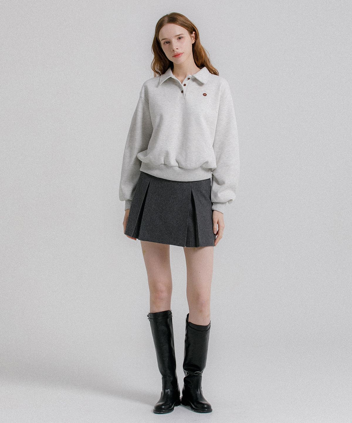 에이루브(ALUV) 넛츠 장식 피케 카라 AAQLTG001D