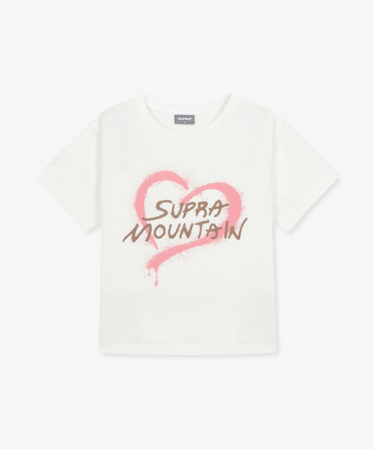 수프라(SUPRA) 여성 하트 스프레이 티셔츠(WHITE)