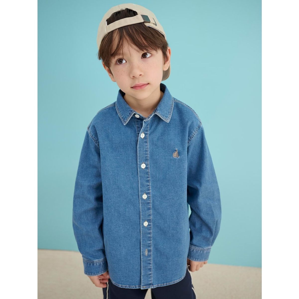 빈폴 키즈(BEANPOLE KIDS) [Essential] 데님 셔츠  스카이 블루 (BI5164UE3Q)