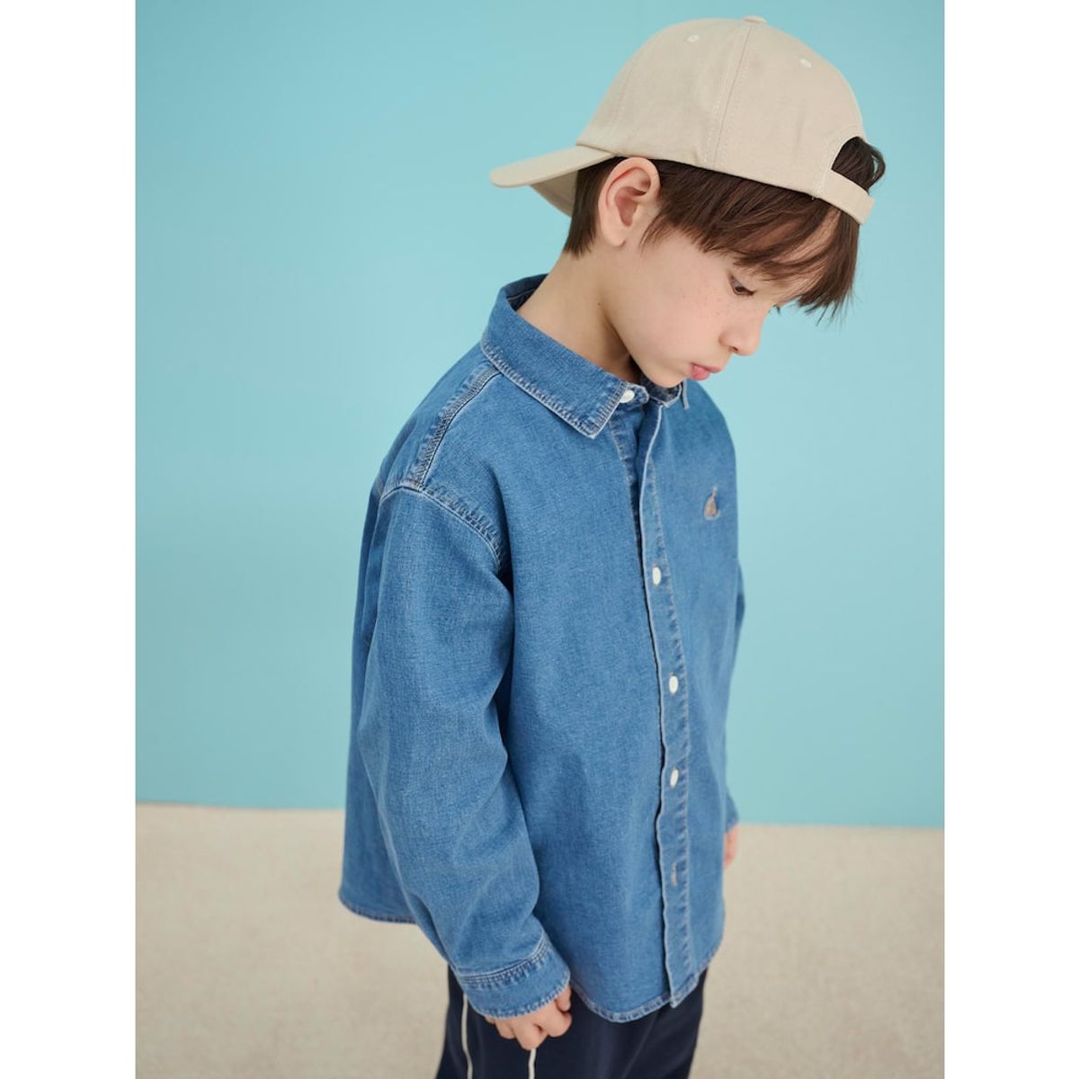 빈폴 키즈(BEANPOLE KIDS) [Essential] 데님 셔츠  스카이 블루 (BI5164UE3Q)