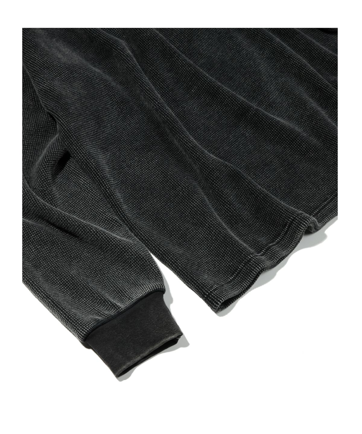 이티씨이(ETCE) PROTOTYPE HENLEY NECK WAFFLE KNIT (CHARCOAL)