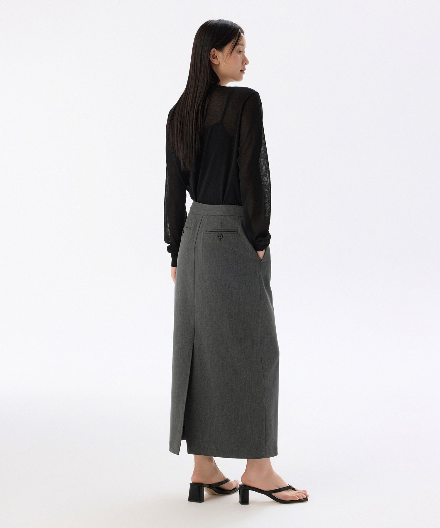 スカート musinsastandardwoman Women's CP Maxi Skirt Dark Grey MWDKS10 MUSINSA | MUSINSA STANDARD WOMAN Women's CP Maxi Skirt [Dark