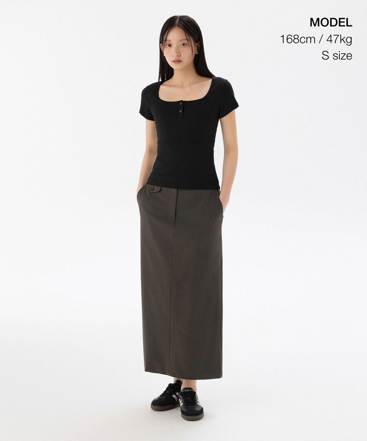 무신사 스탠다드 우먼(MUSINSA STANDARD WOMAN) 우먼즈 스트레이트 맥시 스커트 [반다이크 브라운]