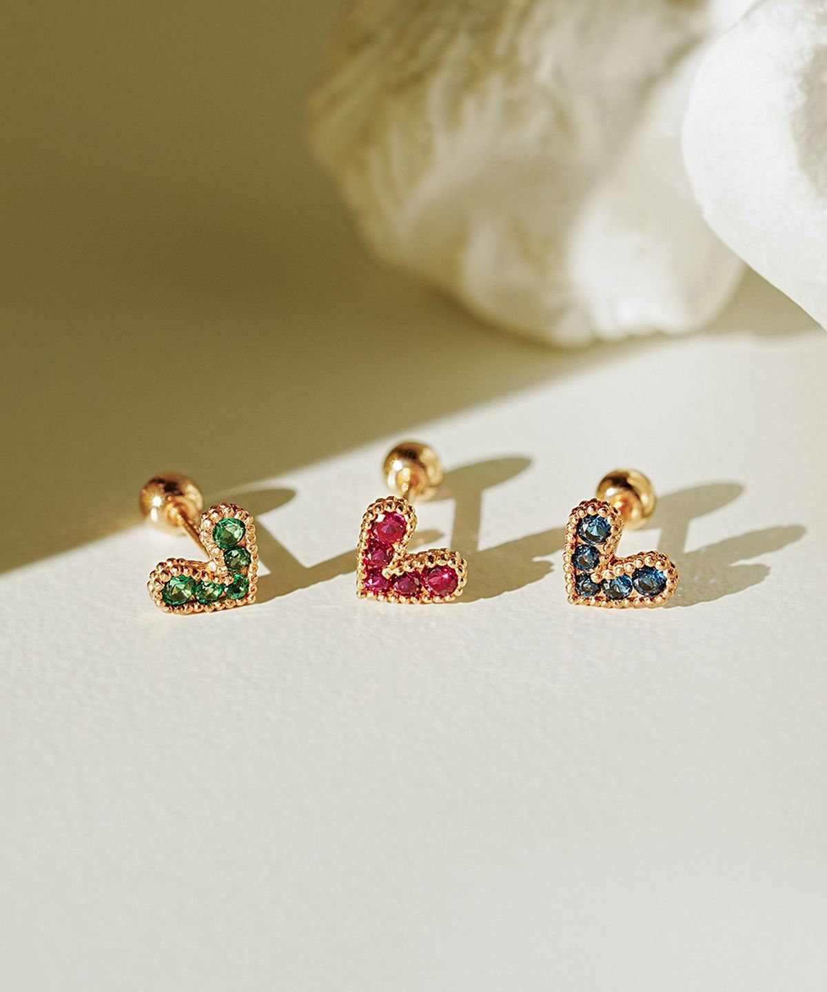 미니멀피어싱(MINIMALPIERCING) 14K 블링 러블리 하트 피어싱 귀걸이