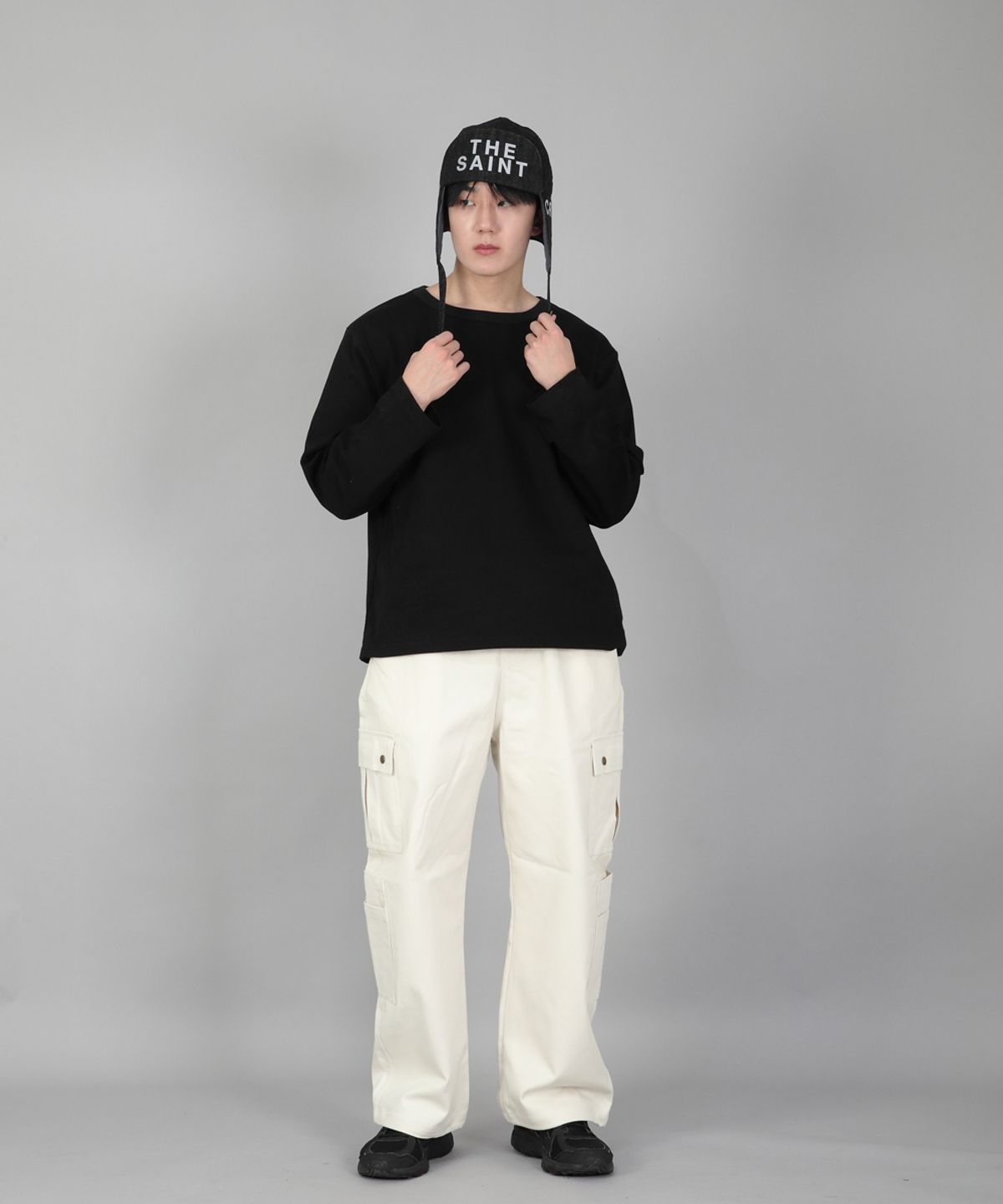 세인트크루(SAINTCREW) 로고 백앤포스 패딩 트루퍼햇 LBFP-1502 데님블랙