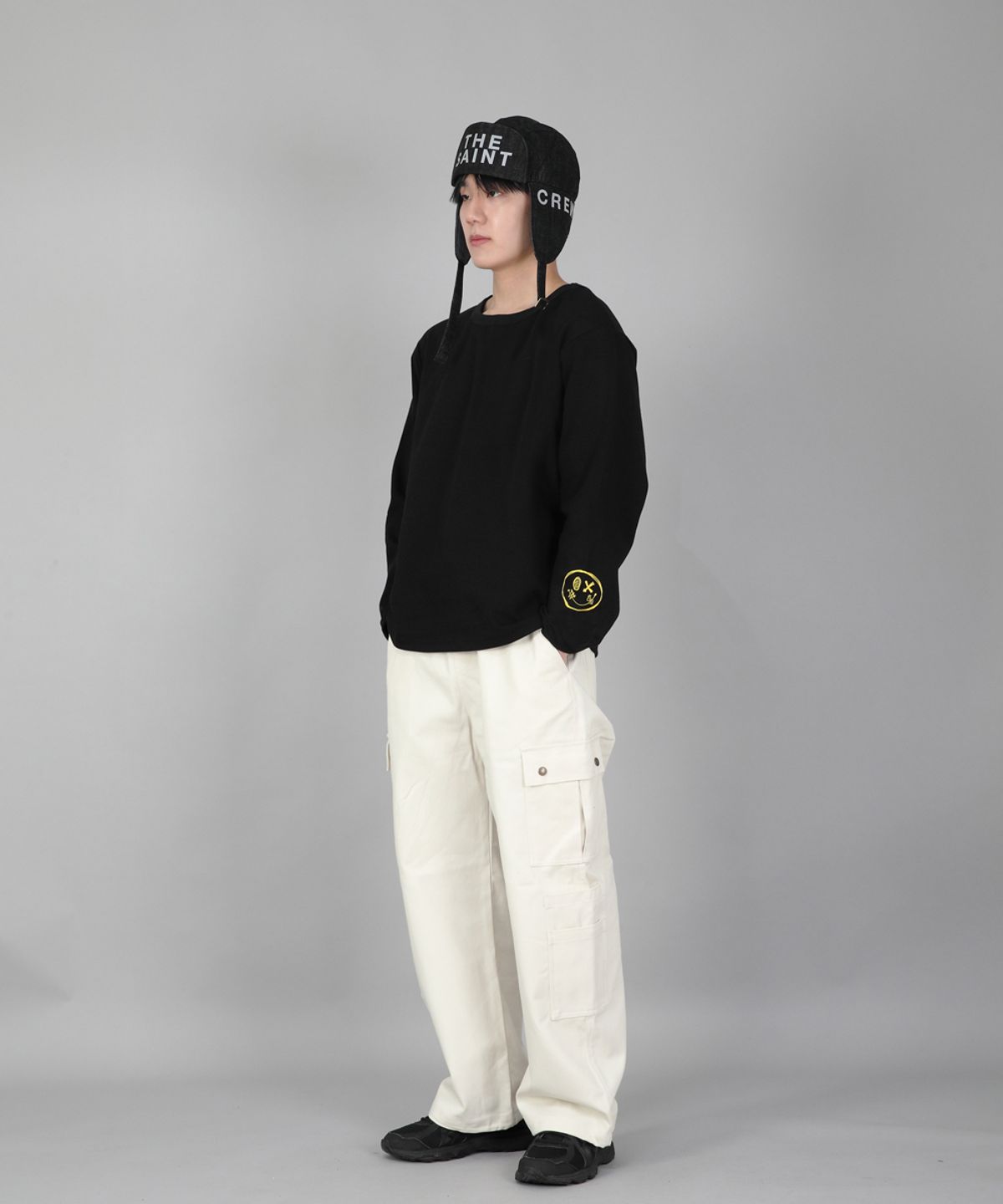 세인트크루(SAINTCREW) 로고 백앤포스 패딩 트루퍼햇 LBFP-1502 데님블랙
