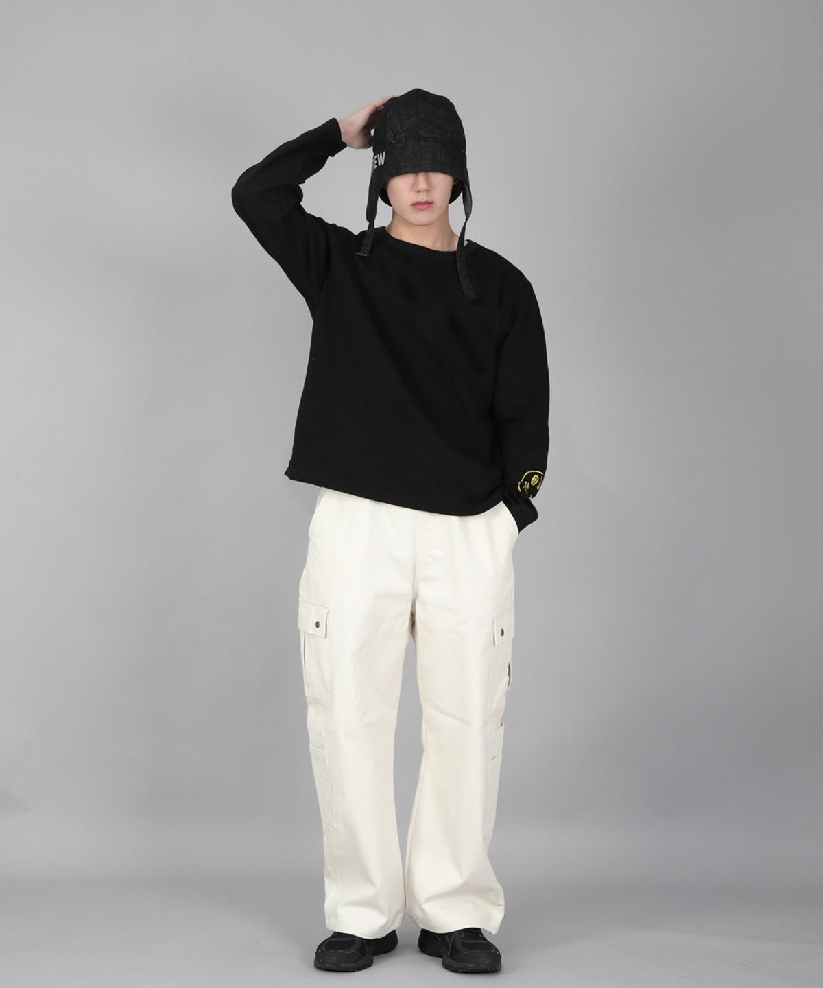 세인트크루(SAINTCREW) 로고 백앤포스 패딩 트루퍼햇 LBFP-1502 데님블랙
