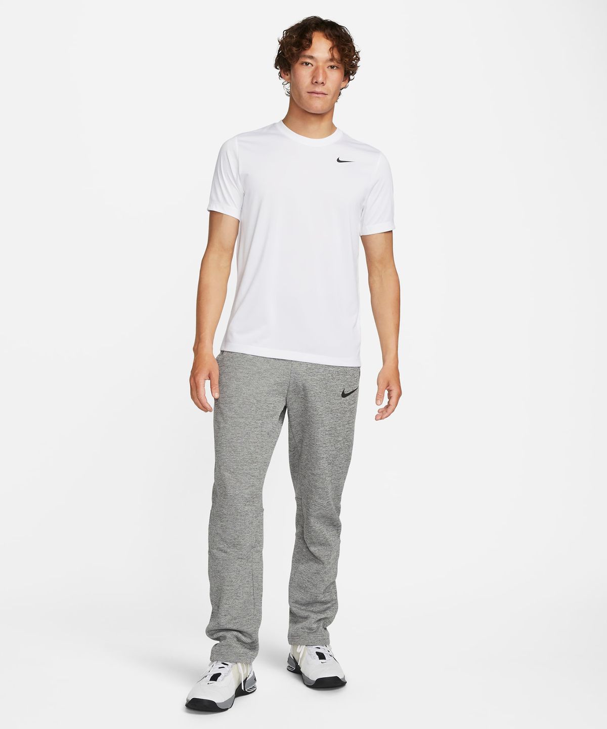 나이키(NIKE) 드라이 핏 피트니스 티셔츠 M - 화이트:블랙 / DX0990-100