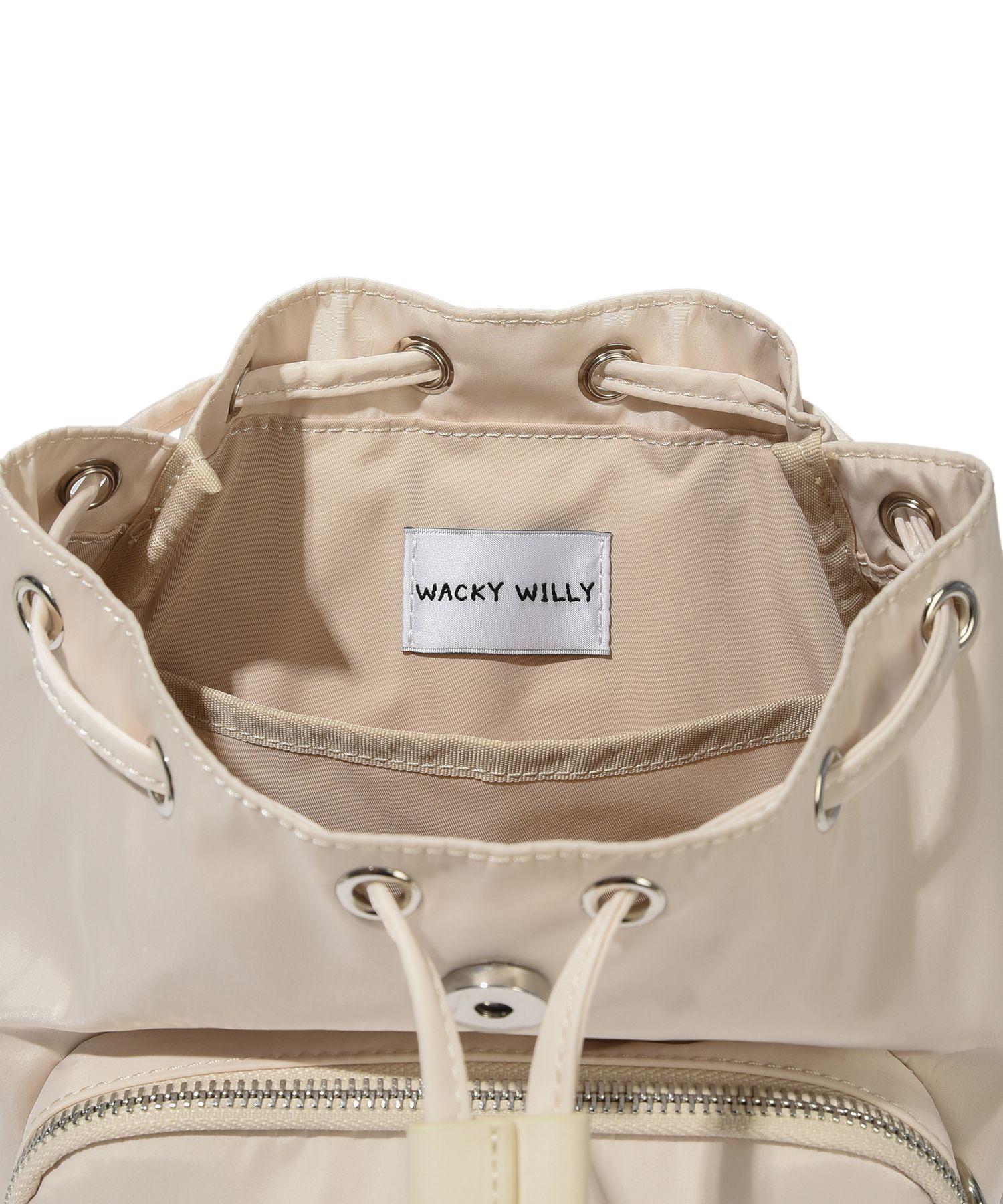 MUSINSA | WACKY WILLY Lily Cargo Backpack Small Ivory