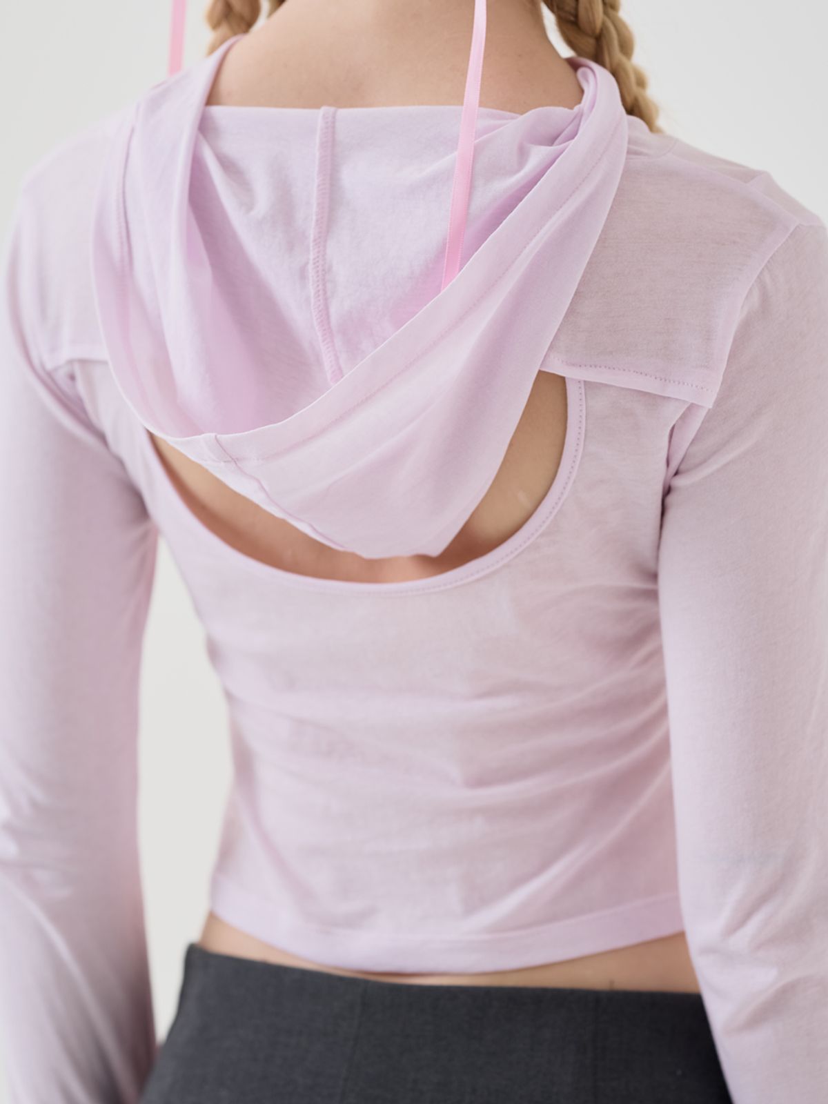 미에르꼴레스(MIERCOLES) BACK POINT SHIRRING HOODIE [pink]