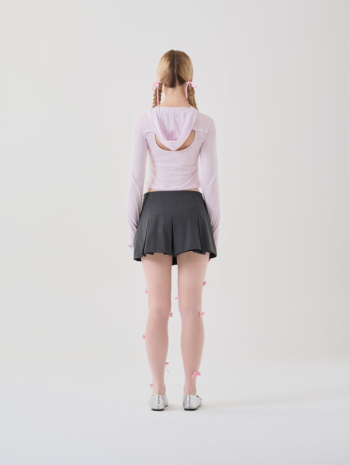 미에르꼴레스(MIERCOLES) BACK POINT SHIRRING HOODIE [pink]