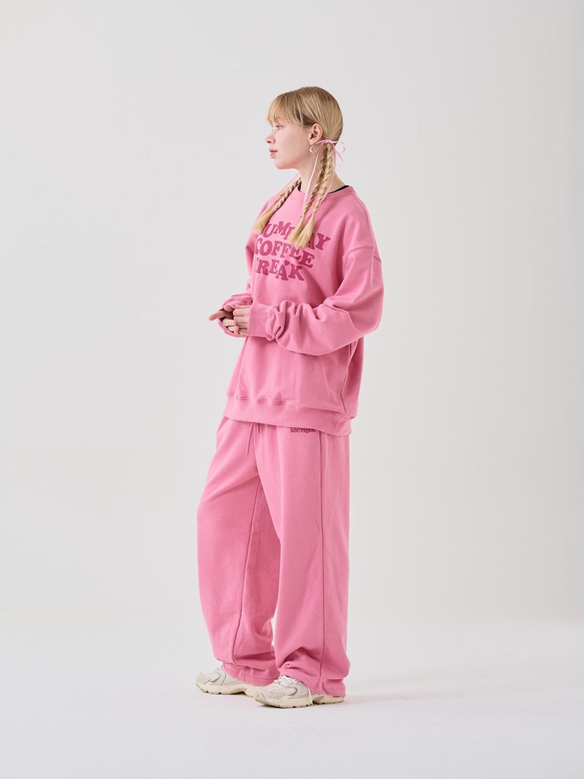 미에르꼴레스(MIERCOLES) HUMP DAY COFFEE BREAK SWEAT SHIRT [pink]