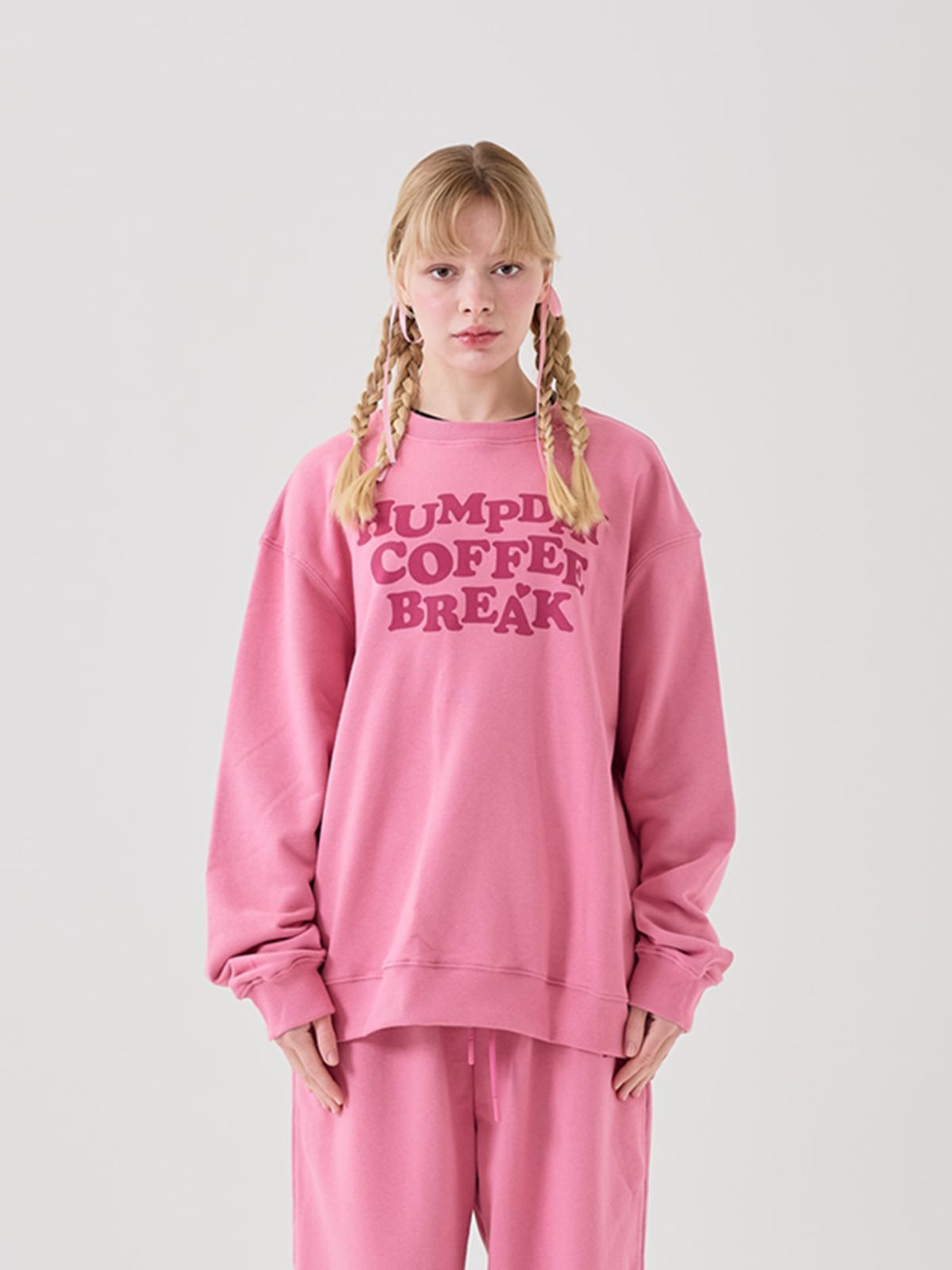 미에르꼴레스(MIERCOLES) HUMP DAY COFFEE BREAK SWEAT SHIRT [pink]