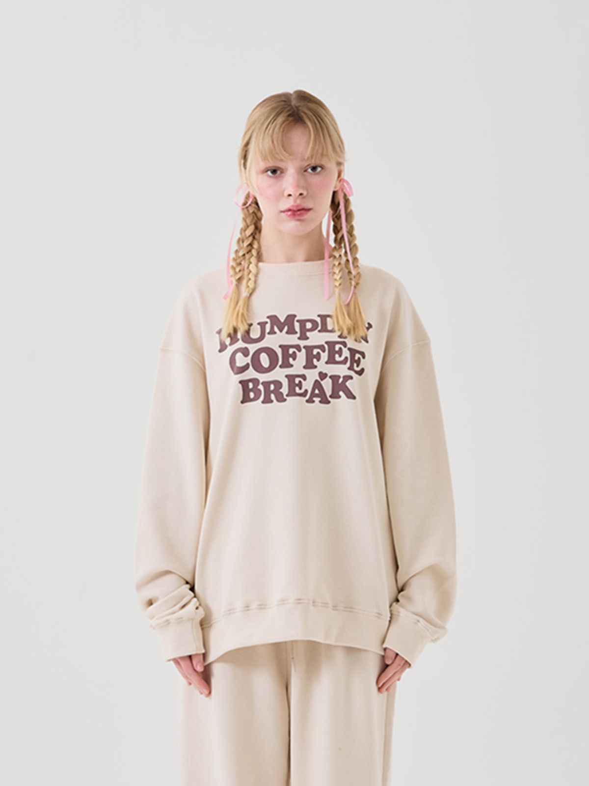 미에르꼴레스(MIERCOLES) HUMP DAY COFFEE BREAK SWEAT SHIRT [ivory]