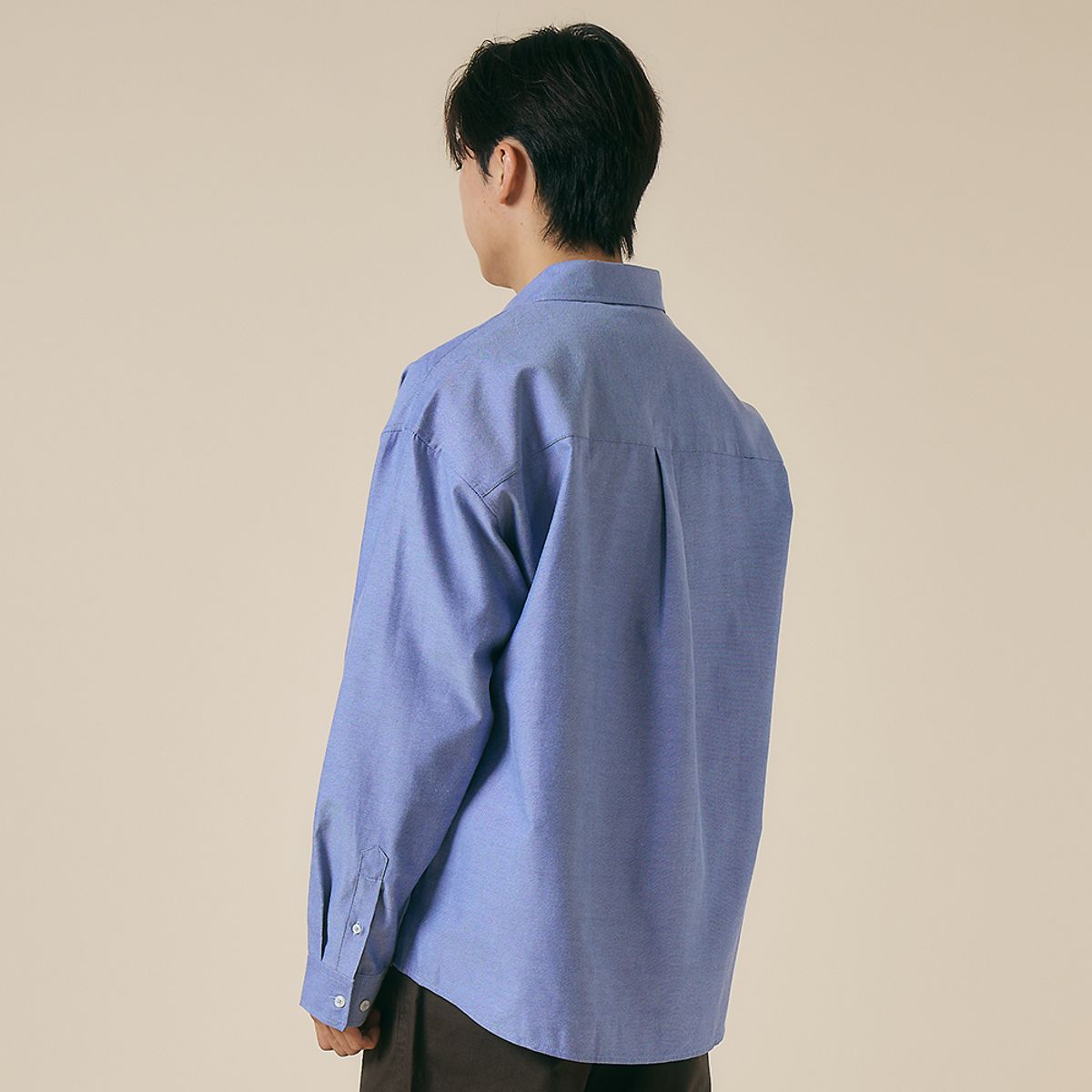 엘엑스티(LXT) 옥스포드 솔리드 포켓 오버 셔츠 [다크블루]