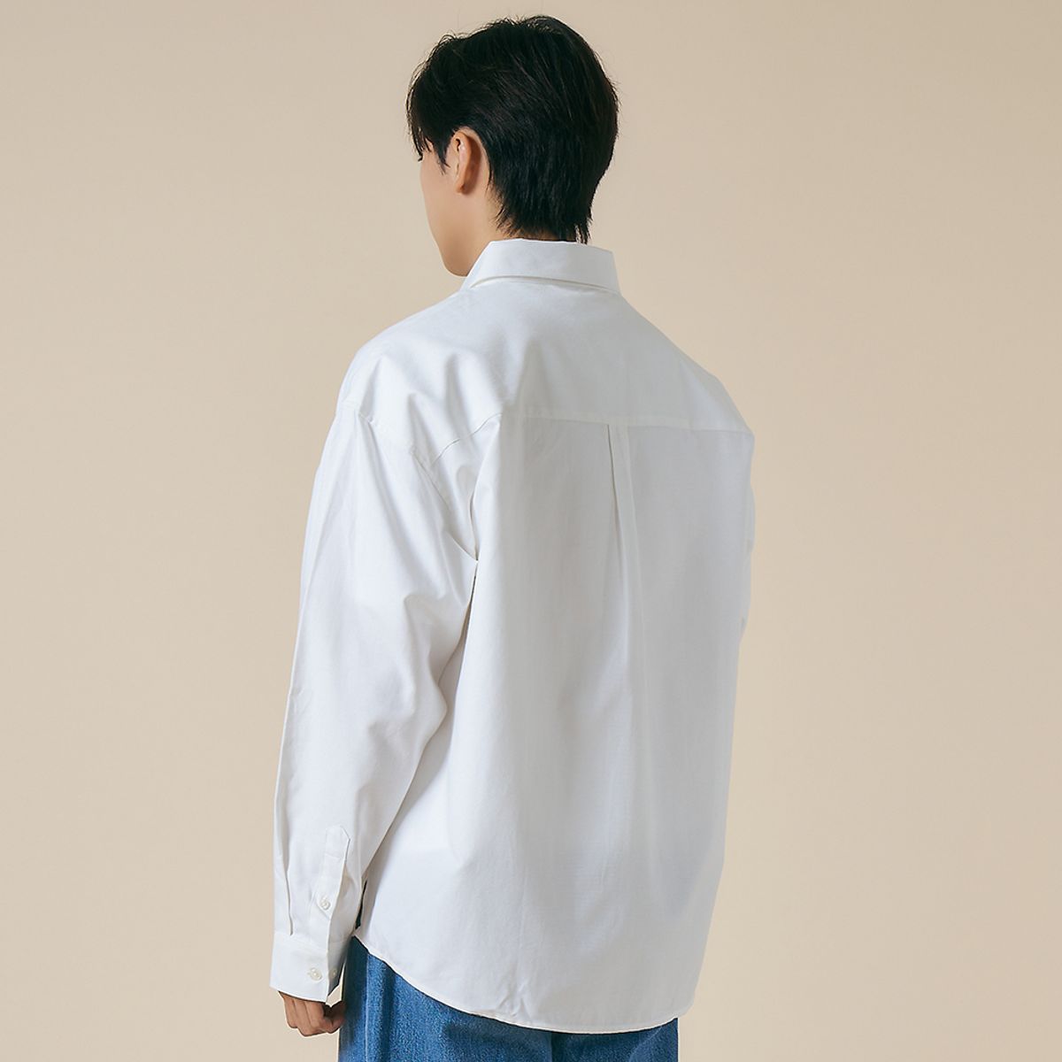 엘엑스티(LXT) 옥스포드 솔리드 포켓 오버 셔츠 [화이트]