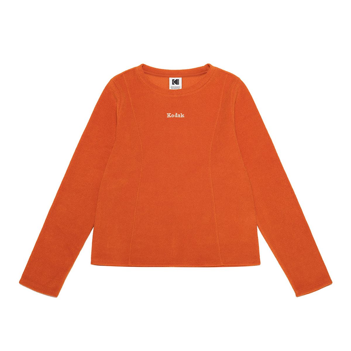 코닥(KODAK) 레터링 플리스 롱 슬리브 티셔츠 우먼 ORANGE