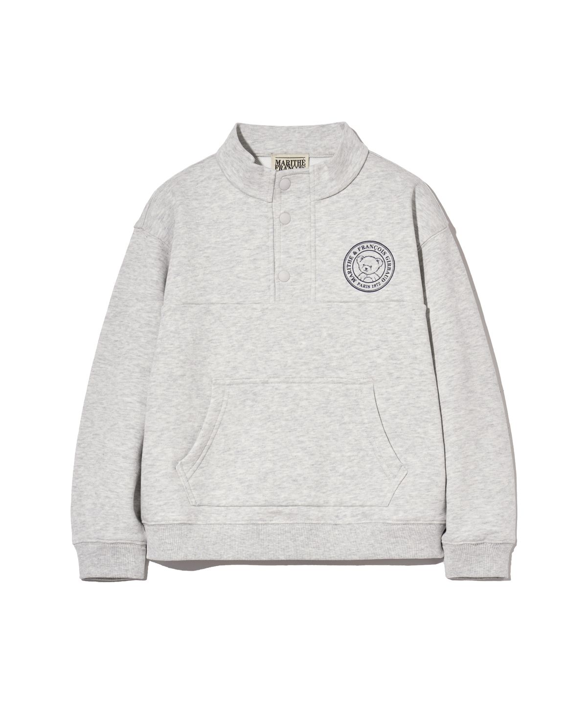 마리떼 키즈(MARITHÉ KIDS) KIDS BUTTON HALFNECK SWEATSHIRT light heather gray