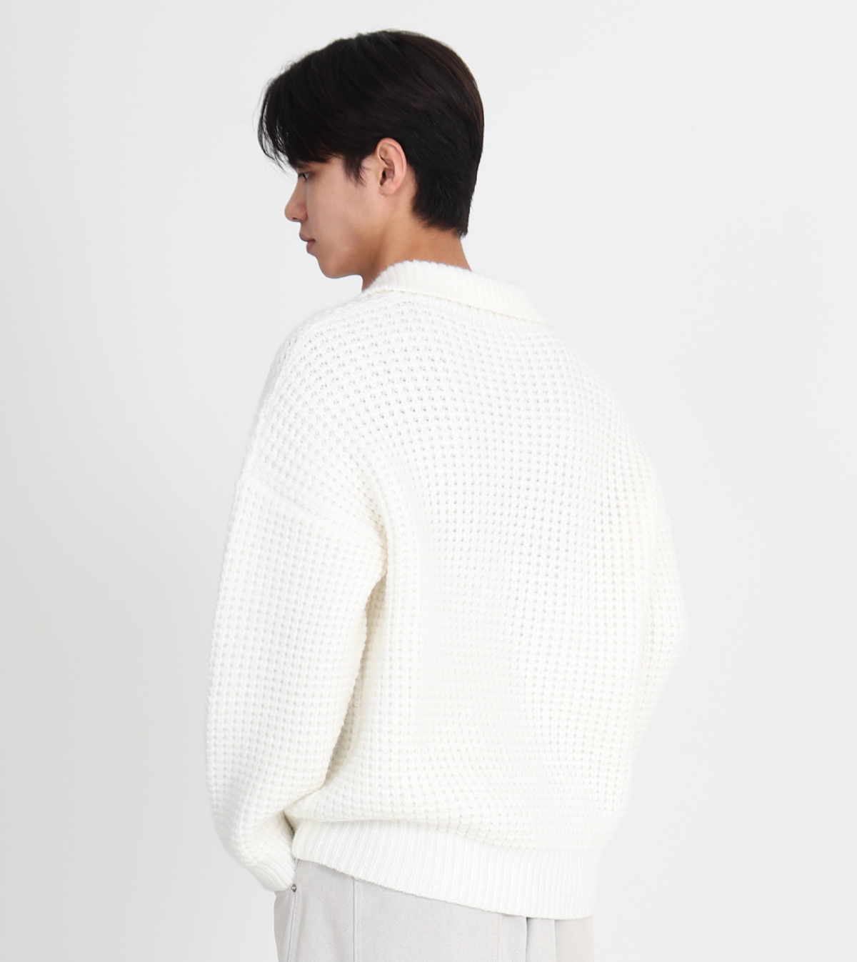 버튼서울(BUTTON SEOUL) 카라넥 울 니트 (아이보리)