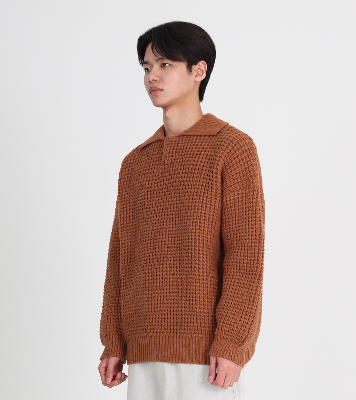 버튼서울(BUTTON SEOUL) 카라넥 울 니트 (브라운)