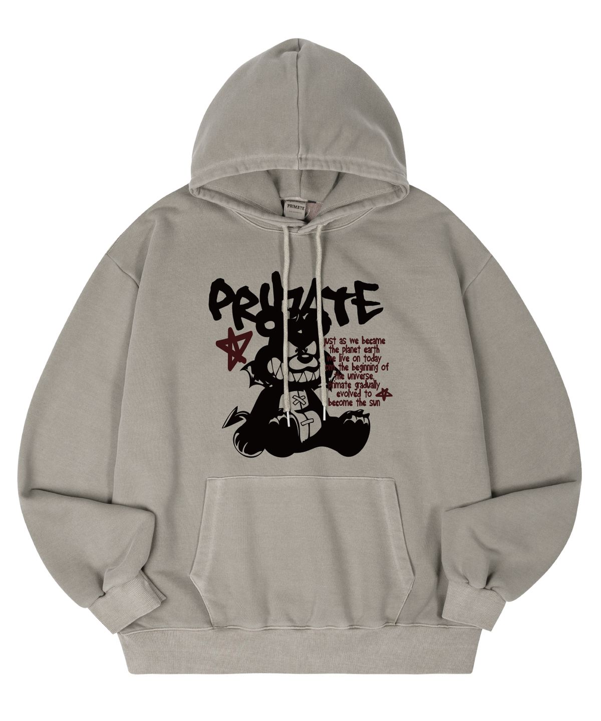 프라임에이트(PRIMATE) BAD BAER 피그먼트 오버핏 후드티셔츠 4 COLORS