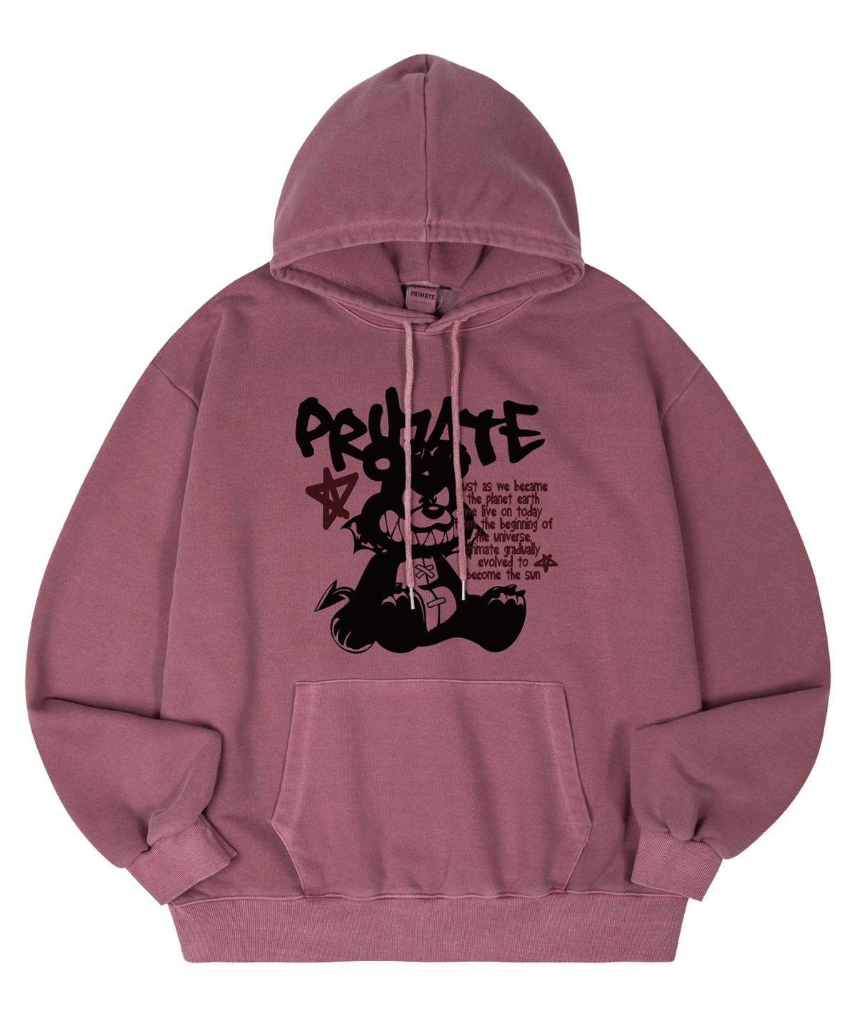 프라임에이트(PRIMATE) BAD BAER 피그먼트 오버핏 후드티셔츠 4 COLORS