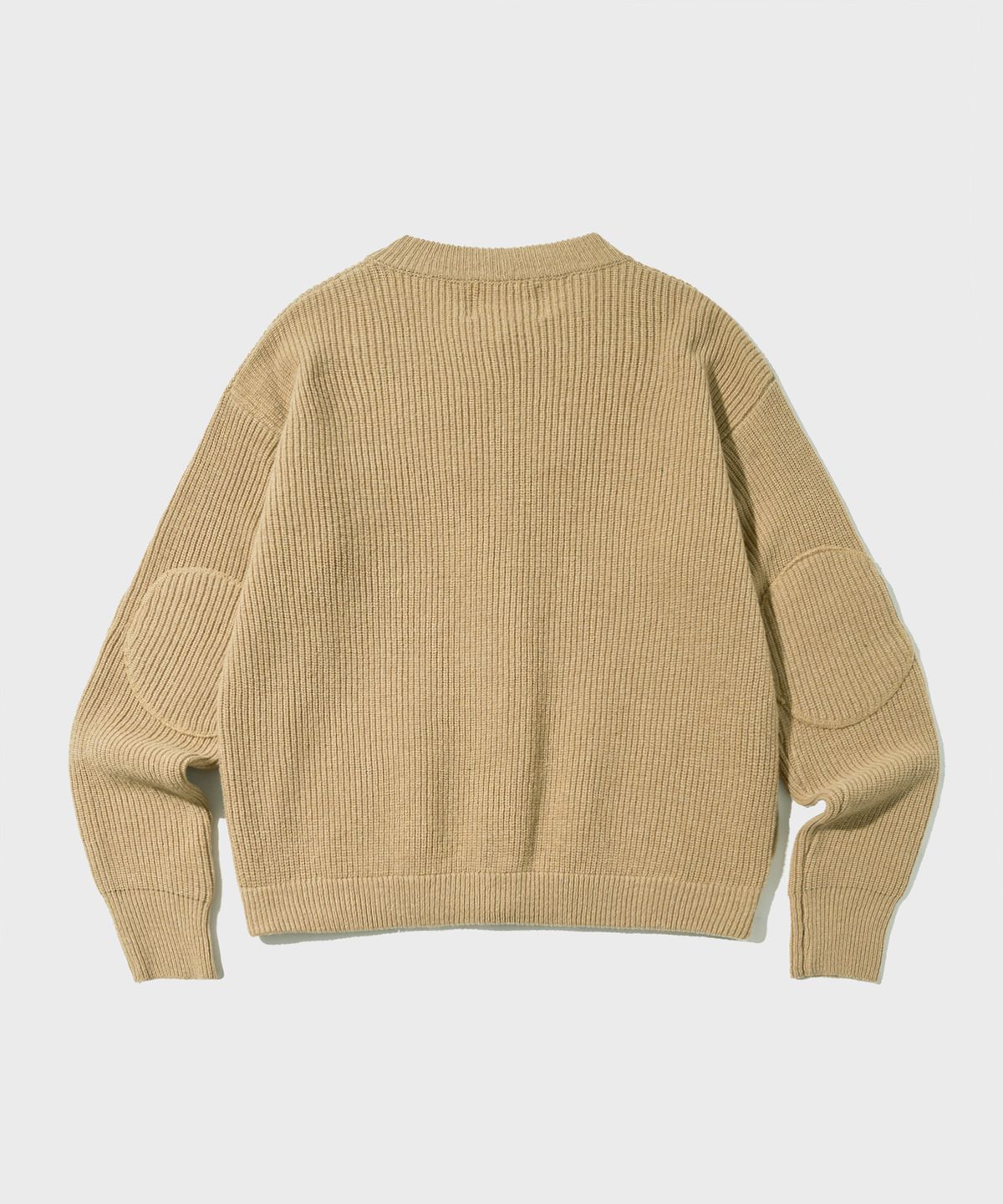 아웃스탠딩(OUTSTANDING) LAMBSWOOL ROUND NECK CARDIGAN_BEIGE
