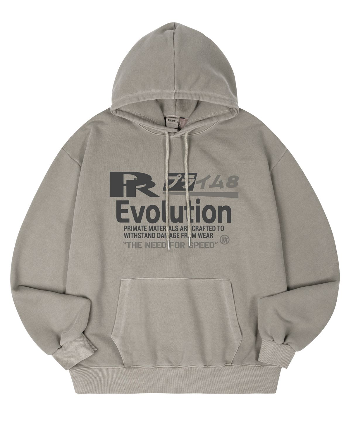 프라임에이트(PRIMATE) EVOLUTION 피그먼트 오버핏 후드티셔츠 4 COLORS