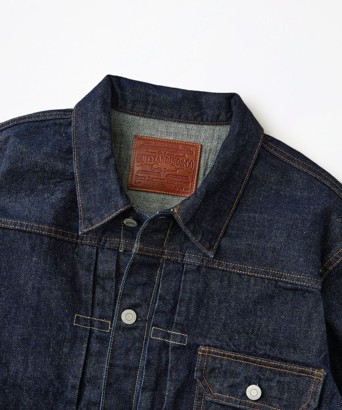 아웃스탠딩(OUTSTANDING) SELVEDGE DENIM 1ST JACKET_INDIGO