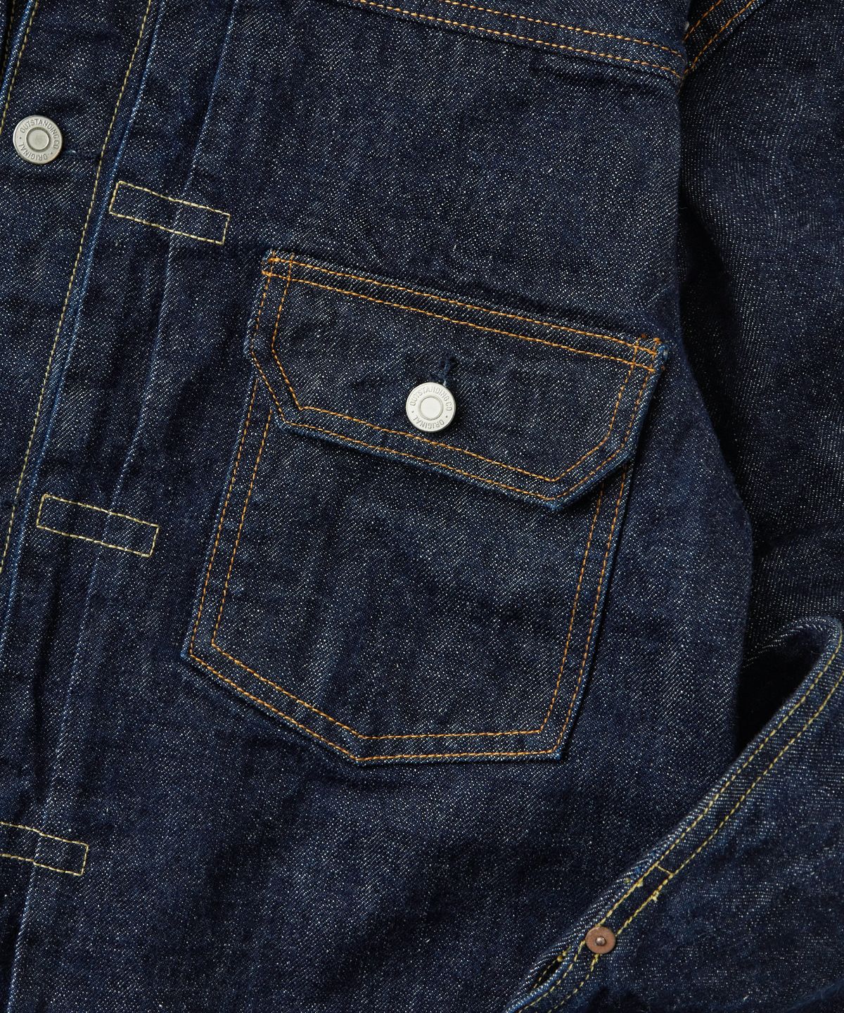 아웃스탠딩(OUTSTANDING) SELVEDGE DENIM 1ST JACKET_INDIGO