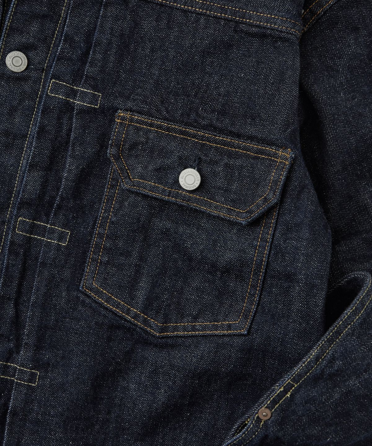 아웃스탠딩(OUTSTANDING) SELVEDGE DENIM 1ST JACKET_INDIGO