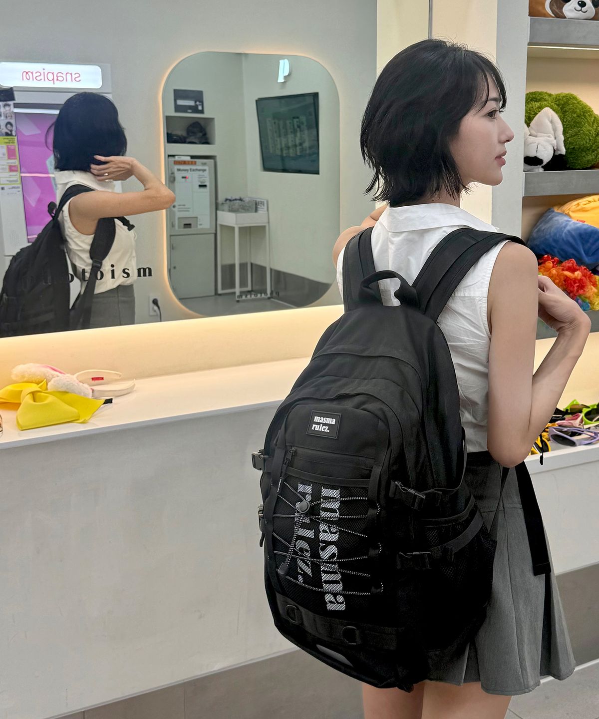 마스마룰즈(MASMARULEZ) Sporty mesh backpack_Black