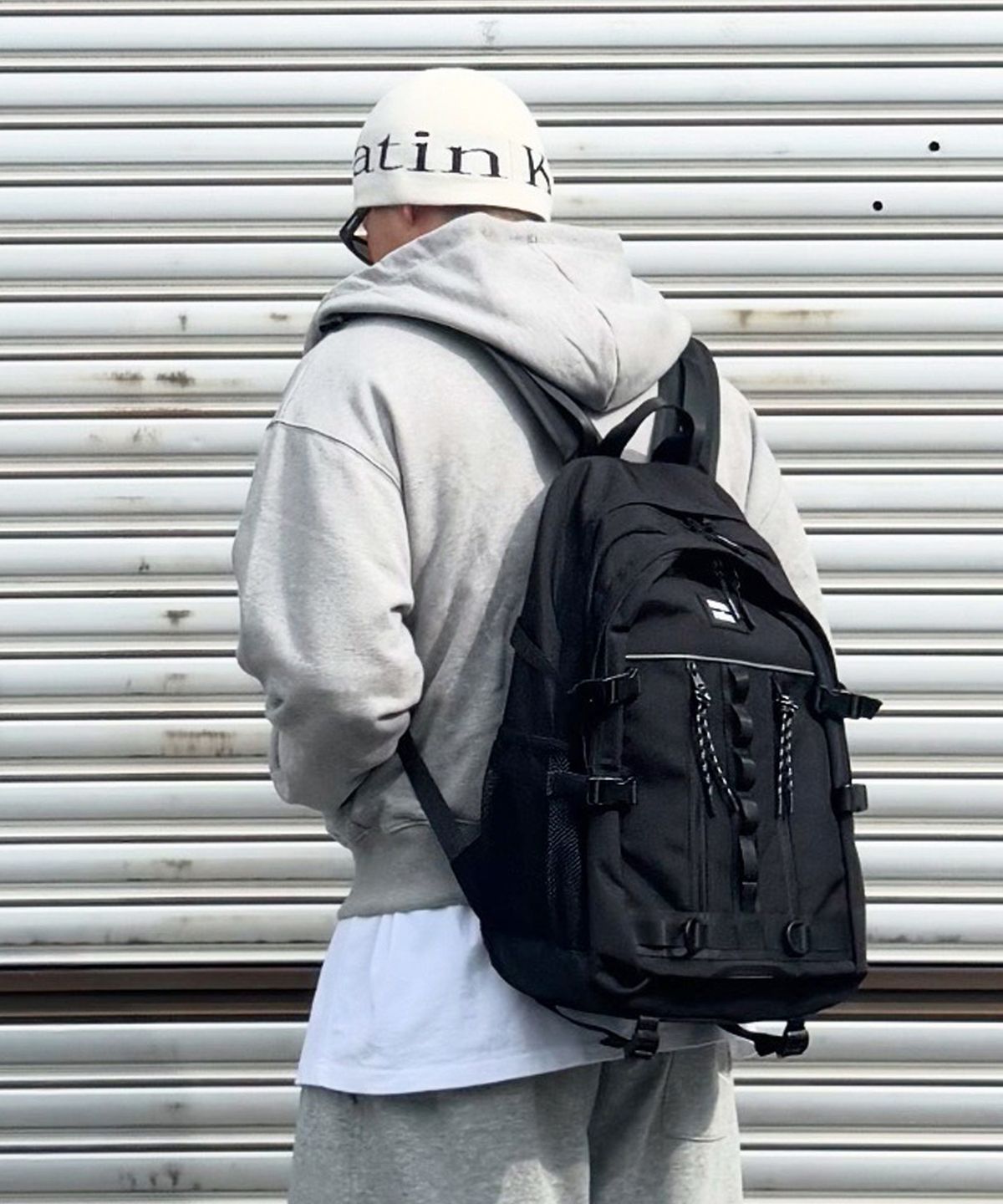 마스마룰즈(MASMARULEZ) Twin zipper mesh backpack_Black