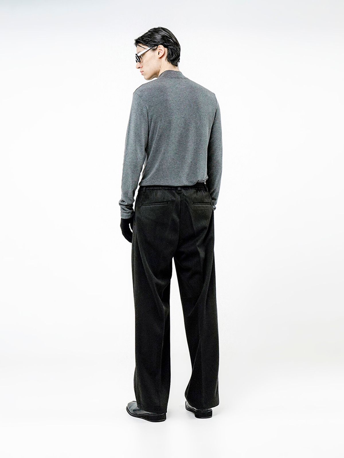 챈세스노이(CHANCE'S NOI) Raised One Tuck Wool slacks - Black /M244PT01BK