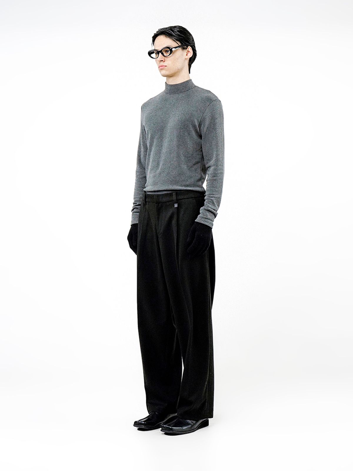 챈세스노이(CHANCE'S NOI) Raised One Tuck Wool slacks - Black /M244PT01BK