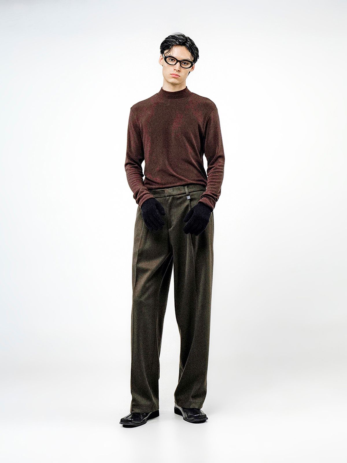 챈세스노이(CHANCE'S NOI) Raised One Tuck Wool slacks - Brown /M244PT01BR