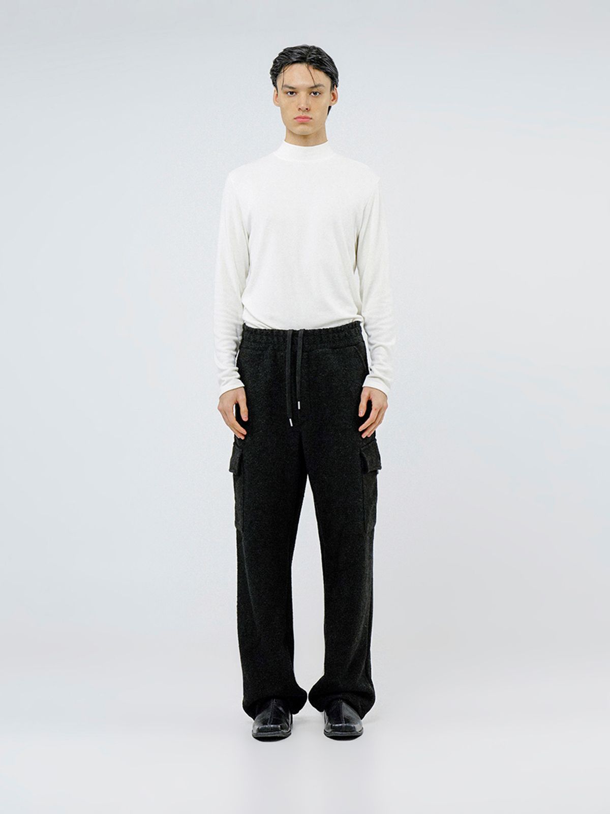 챈세스노이(CHANCE'S NOI) Boucle Cargo String Pants - Black /W244PT05BK-M