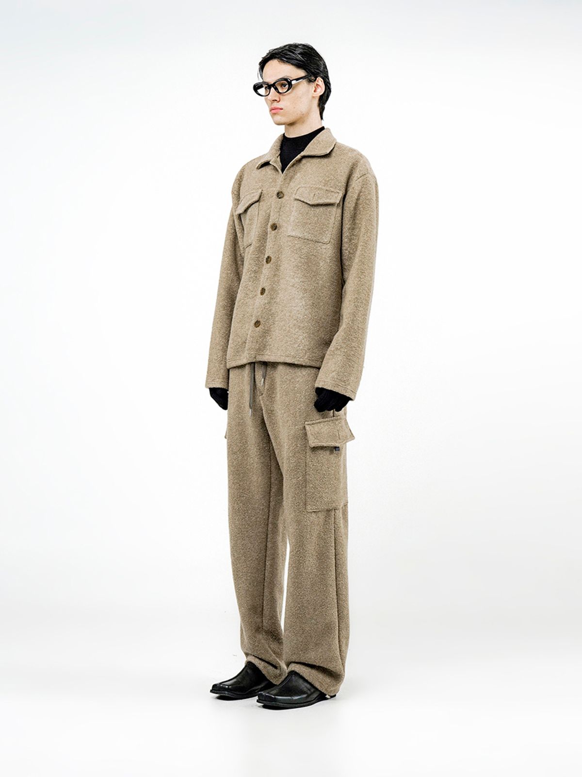 챈세스노이(CHANCE'S NOI) Boucle Cargo String Pants - Oatmeal /W244PT05OT-M