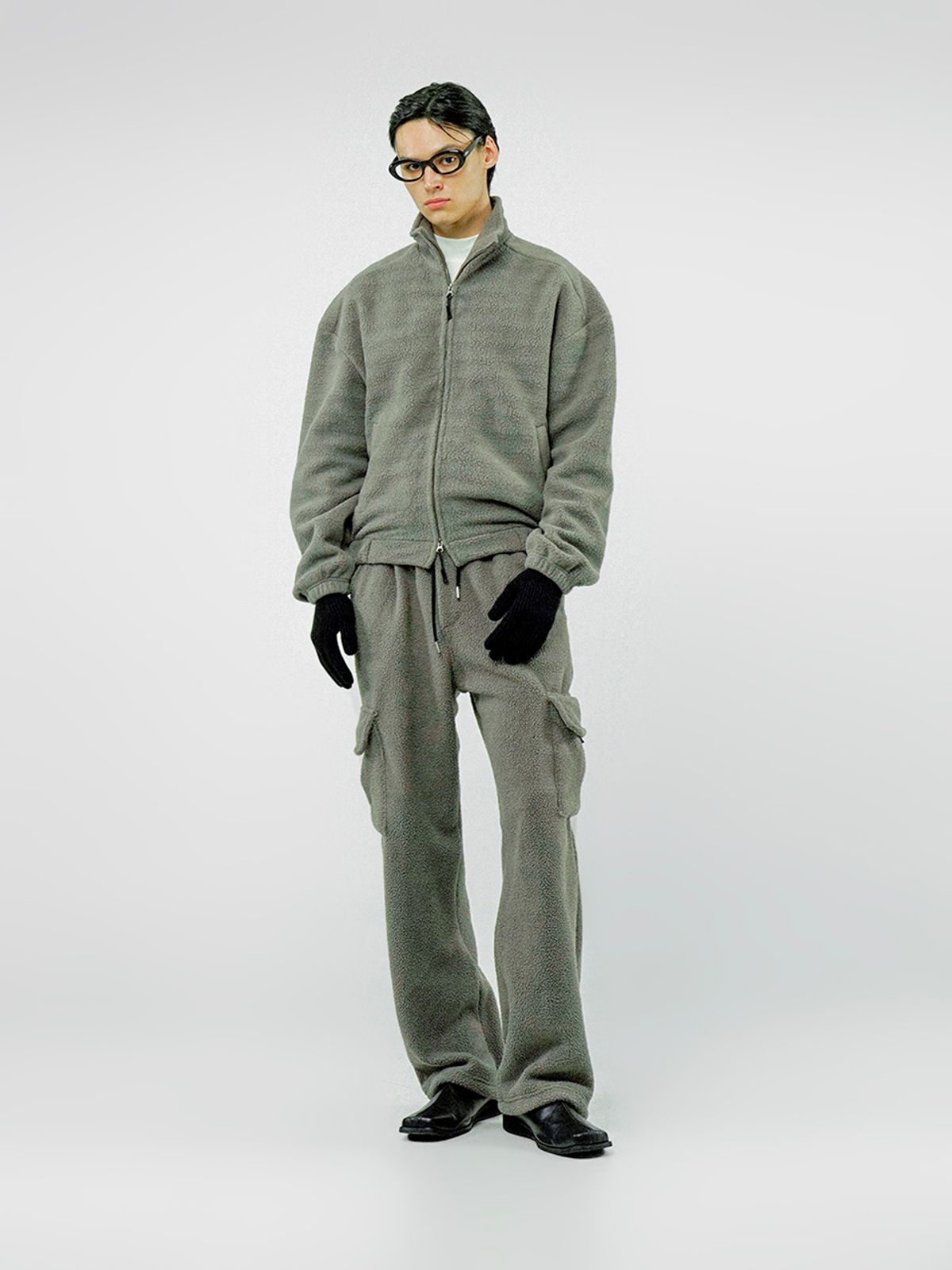 챈세스노이(CHANCE'S NOI) Fleece String Cargo Pants - Khaki /M244PT05KA