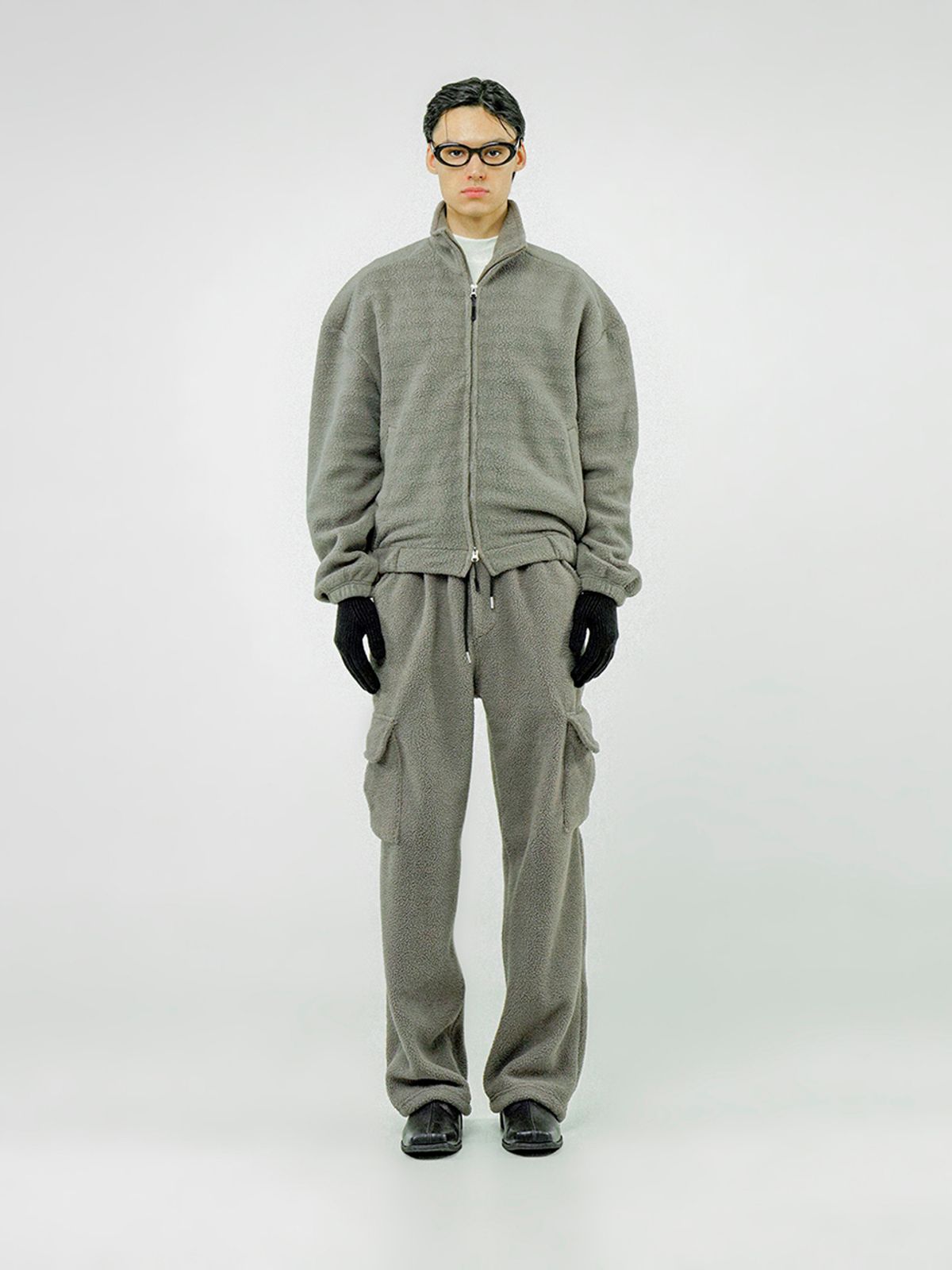 챈세스노이(CHANCE'S NOI) Fleece Two-way Zip-up - Khaki /M244TP02KA