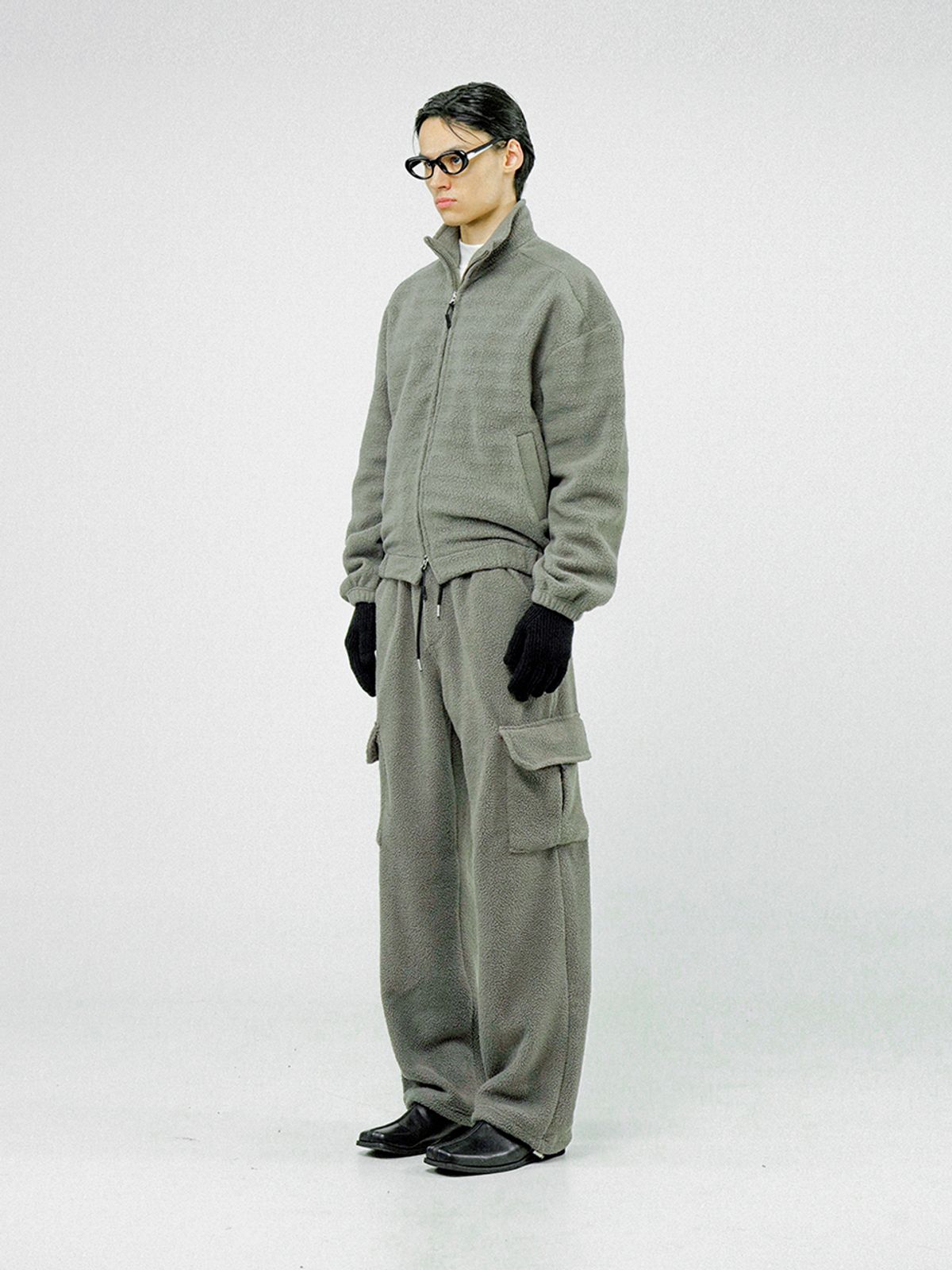챈세스노이(CHANCE'S NOI) Fleece Two-way Zip-up - Khaki /M244TP02KA